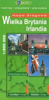 Wielka Brytania i Irlandia. Mapa drogowa 1:800000