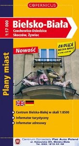 Bielsko-Biała, Czechowice-Dziedzice, Skoczów, Żywiec. Plan miasta 1:17 000