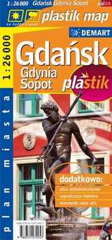 Gdansk, Gdynia, Sopot plastik - plan miasta laminowany