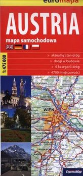 Mapa samochodowa. Austria, 1:475 000