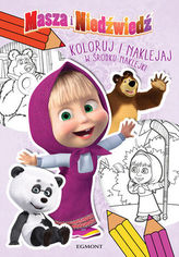 Masza i Niedźwiedź. Koloruj i naklejaj
