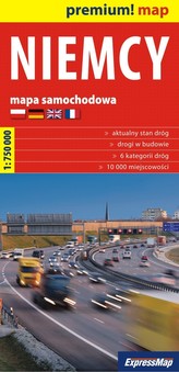 Niemcy mapa samochodowa 1:750 000