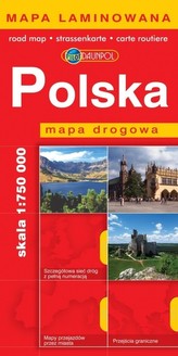 Polska mapa drogowa Europilot 1:750 000 laminowana