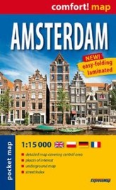 Amsterdam. Laminowany plan miasta 1:15 000