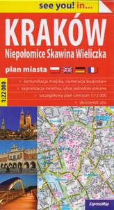 Kraków, Niepołomice, Skawina, Wieliczka. Plan miasta 1:22000