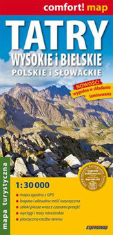 Mapa turystyczna. Tatry Wysokie i Bielskie polskie i słowackie