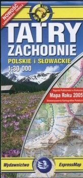 Mapa turystyczna. Tatry Zachodnie Słowackie i Polskie. 1:30 000