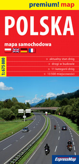 Polska mapa samochodowa Polski 1:675 000