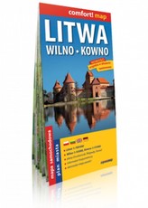 Litwa, Wilno, Kowno. Laminowana mapa samochodowa 1:700 000
