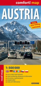 Mapa samochodowa. Austria  1:500 000 Laminowana