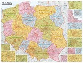 Polska mapa kodów pocztowych 1:685 ścienna