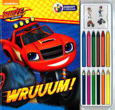 Blaze i megamaszyny. Wruuum. Zabawa z kredkami. 12 kredek + naklejki 