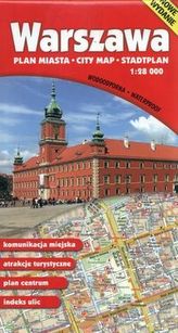 WARSZAWA PLAN MIASTA 1:28 000 MAPA WODOODPORNA