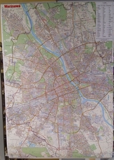 PLAN MIASTA WARSZAWA MAPA ŚCIENNA 1:28 000