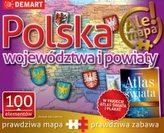 Puzzle Edukacyjne POLSKA województwa i powiaty + Atlas Świata + Plakat