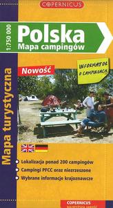 Polska. Mapa campingów 1:750000