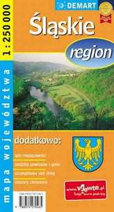 Śląskie region. Mapa województwa 1:250 000