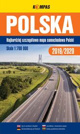 Polska 2019/2020 mapa samochodowa Polski 1:700 000