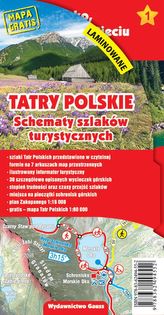 TATRY POLSKIE SCHEMATY SZLAKÓW TURYSTYCZNYCH LAMINOWANE