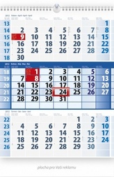 Tříměsíční modrý - nástěnný kalendář 2012