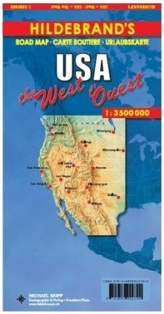 Hildebrand's Urlaubskarte USA West. USA the West. USA l' Quest