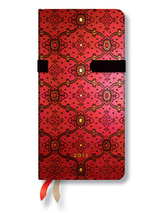 Diář 2013 - French Ornate Cerise - 12 měsíční, slim 90x180 Horizontal