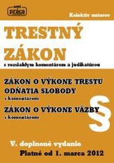 Trestný zákon Zákon o výkone trestu odňatia slobody Zákon o výkone väzby