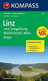 Mühlviertel,Linz,Wels,Steyr 202 ,2 mapy  / 1:50T NKOM