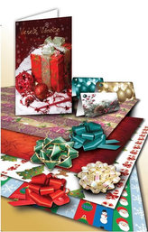 Velká vánoční sada balicích papírů a doplňků