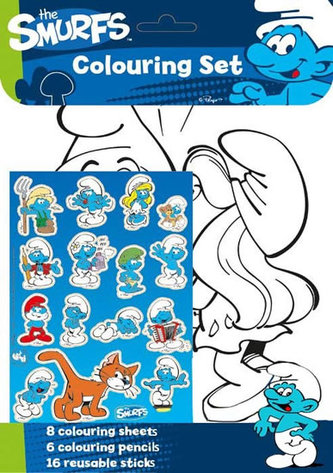 Šmoulí sada omalovánek se samolepkami a pastelkami Šmoulí sada omalovánek se samolepkami a pastelkami