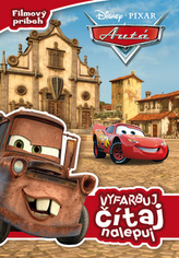 Autá Filmový príbeh Vyfarbuj, čítaj, nalepuj