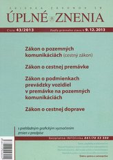 UZZ 43/2013 Zákon o pozemných komunikáciách