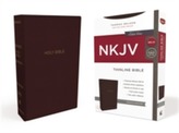  NKJV, Thinline Bible, Standard Print, Leathersoft, Burgundy, Red Letter Edition, Comfort Print