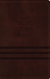  KJV, Word Study Bible, Leathersoft, Brown, Indexed, Red Letter Edition