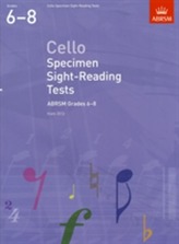  Cello Specimen Sight-Reading Tests, ABRSM Grades 6-8