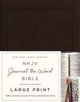  NKJV, Journal the Word Bible, Large Print, Bonded Leather, Brown, Red Letter Edition
