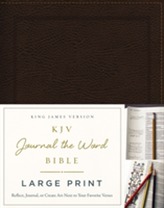  KJV, Journal the Word Bible, Large Print, Bonded Leather, Brown, Red Letter Edition