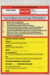  VHF DSC Mayday Procedure Card