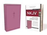  NKJV, Reference Bible, Center-Column Giant Print, Leathersoft, Pink, Red Letter Edition, Comfort Print