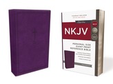  NKJV, Reference Bible, Personal Size Giant Print, Leathersoft, Purple, Red Letter Edition, Comfort Print