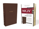  NKJV, Reference Bible, Center-Column Giant Print, Leathersoft, Brown, Red Letter Edition, Comfort Print