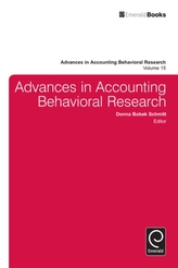  Advances in Accounting Behavioral Research