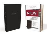  NKJV, Reference Bible, Center-Column Giant Print, Leather-Look, Black, Red Letter Edition, Comfort Print