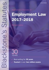 Blackstone's Statutes on Employment Law 2017-2018