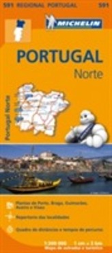  Portugal Norte - Michelin Regional Map 591