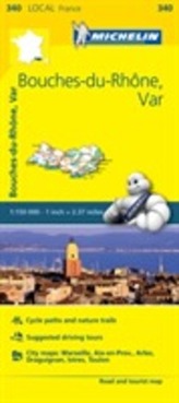  Bouches-du-Rhone, Var - Michelin Local Map 340