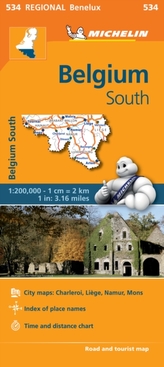  Belgium South - Michelin Regional Map 534