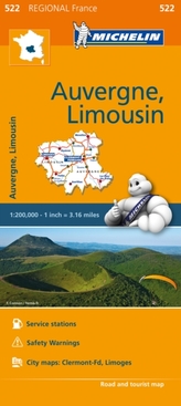  Auvergne Limousin - Michelin Regional Map 522