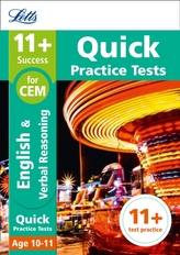  11+ English and Verbal Reasoning Quick Practice Tests Age 10-11 for the CEM tests