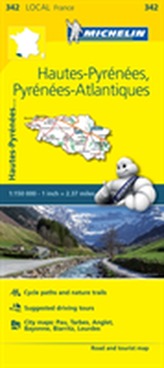  Hautes-Pyrenees, Pyrenees-Atlantiques - Michelin Local Map 342